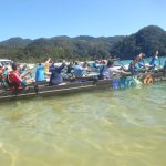 OC12 waka leaving Anchorage, Abel Tasman National Park